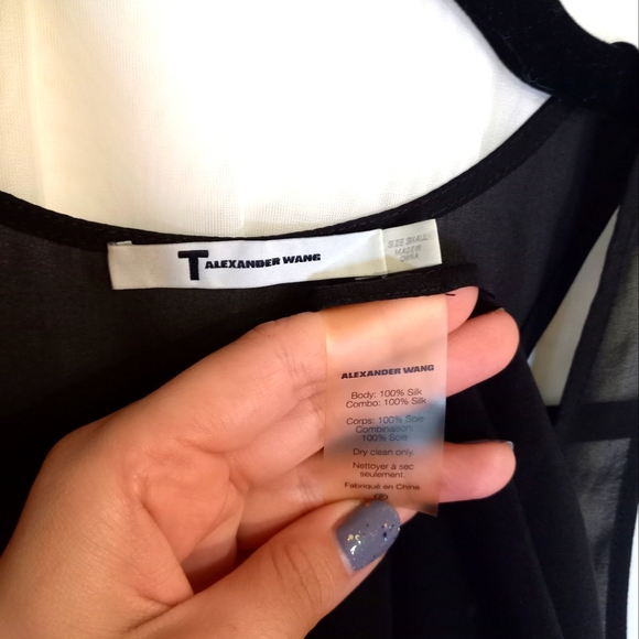 T by Alexander Wang black silk tank top - Picture 4 of 7